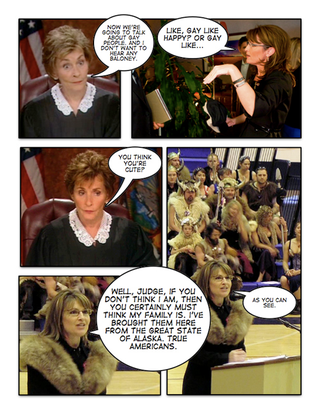 Illustration for article titled Comic Confrontations: Judge Judy Vs. Sarah Palin